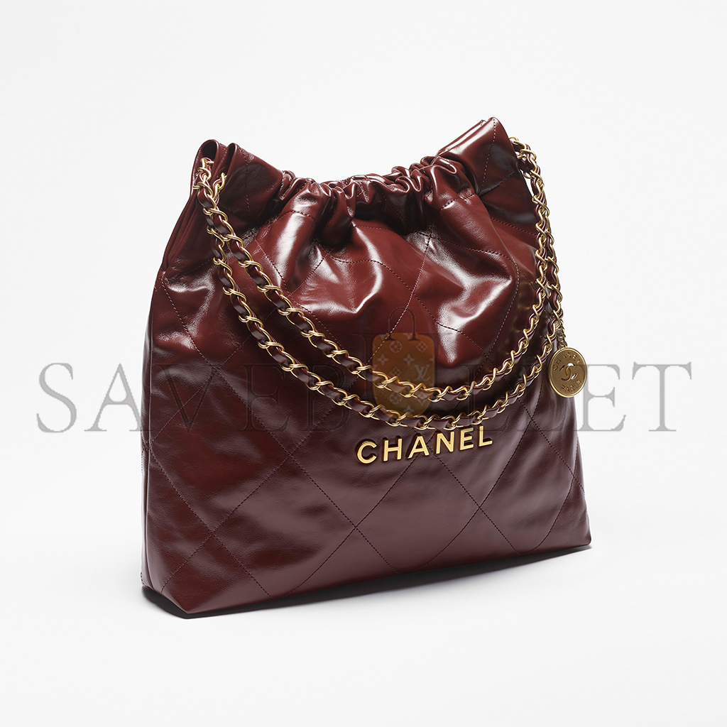 CHANEL 22 HANDBAG SHINY CALFSKIN & GOLD-TONE METAL AS3261 (42*36*8cm)